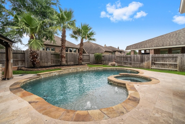 27303 Balson Forest Ln, Spring, TX 77386 - view of pool featuring a fenced backyard, a pool with connected hot tub, and a patio