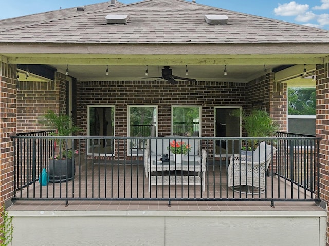 13710 Nubenbrook Lake Dr, Houston, TX 77044 - view of patio / terrace featuring a ceiling fan