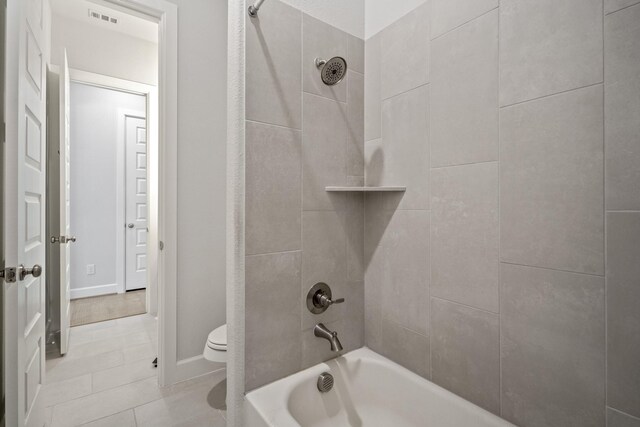 24515 Green Buffalograss Trl, Katy, TX 77493 - bathroom with toilet, shower / bath combination, and tile patterned floors
