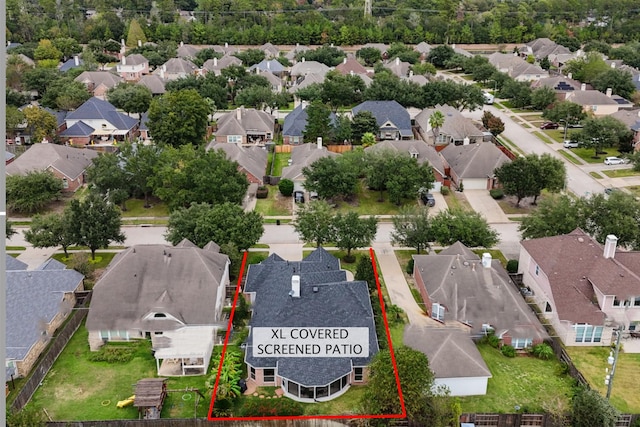 7410 Fall Creek Bnd, Humble, TX 77396 - aerial view of residential area featuring property boundaries highlighted