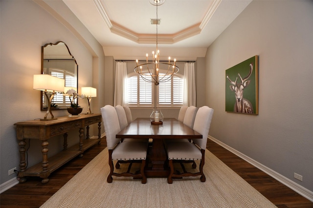 21006 Refuge Creek Dr, Cypress, TX 77433 - dining area featuring a chandelier, wood finished floors, and baseboards