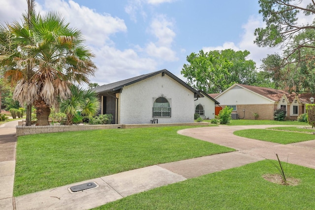 6003 Green Falls Dr, Houston, TX 77088 - view of front of home with stucco siding and a front yard