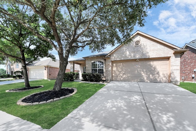 19130 Center Park Dr, Spring, TX 77373 - single story home featuring brick siding, driveway, an attached garage, and a front yard
