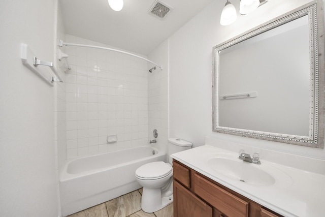 19130 Center Park Dr, Spring, TX 77373 - bathroom with toilet, vanity, and shower / tub combination
