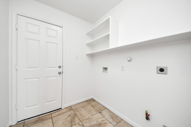19130 Center Park Dr, Spring, TX 77373 - laundry room featuring gas dryer hookup, electric dryer hookup, baseboards, and hookup for a washing machine