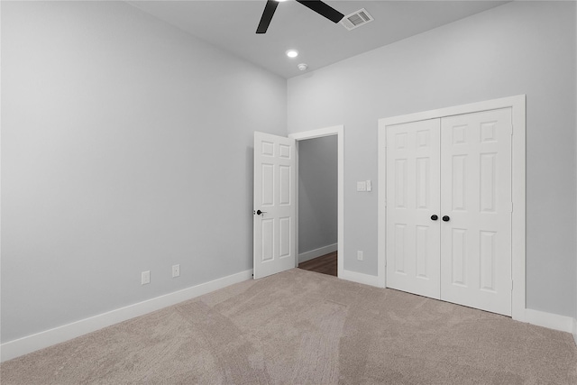 23826 Cow Oak Dr, Spring, TX 77389 - unfurnished bedroom with carpet, baseboards, a closet, and ceiling fan