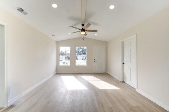 51 Blue Bonnet Ct, Lake Jackson, TX 77566 - empty room with light wood-style floors, a ceiling fan, baseboards, and recessed lighting
