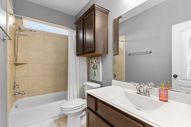 511 Summer Acres Ct, Rosenberg, TX 77469 - bathroom with toilet, shower / tub combo with curtain, vanity, and tile patterned flooring