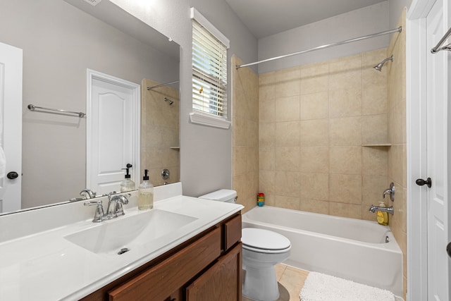 511 Summer Acres Ct, Rosenberg, TX 77469 - bathroom with shower / tub combination, toilet, vanity, and tile patterned flooring