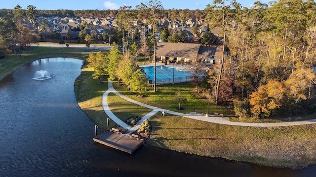 32039 Autumn Orchard Ln, Conroe, TX 77385 - aerial view of residential area featuring a large body of water