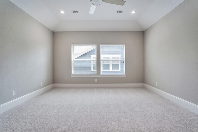 107 E Sawyer Ridge Dr, Spring, TX 77389 - empty room featuring a ceiling fan, light carpet, recessed lighting, and baseboards