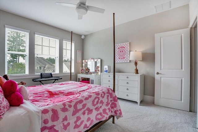 107 E Sawyer Ridge Dr, Spring, TX 77389 - bedroom featuring light colored carpet and a ceiling fan