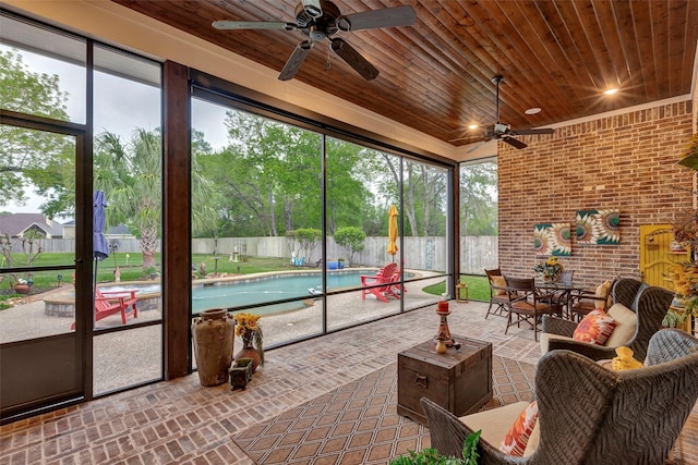 12431 Lake Vista Dr, Willis, TX 77318 - sunroom / solarium with a ceiling fan and plenty of natural light