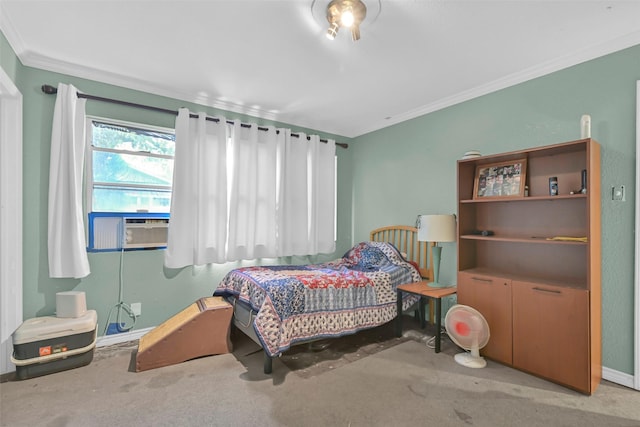 1202 Harbor View Dr, Galveston, TX 77550 - bedroom with carpet, ornamental molding, and baseboards