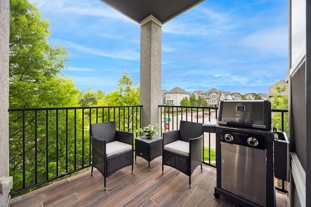 10603 Centre Green Way, Houston, TX 77043 - wooden deck with grilling area and a residential view