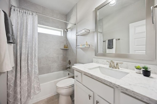 10603 Centre Green Way, Houston, TX 77043 - full bathroom featuring toilet, shower / bath combo, vanity, and tile patterned floors