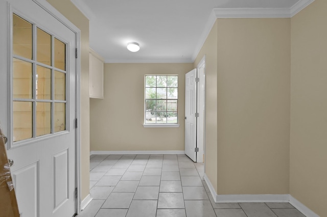 1614 Sweet Grass Trl, Houston, TX 77090 - unfurnished room featuring crown molding, baseboards, and light tile patterned floors