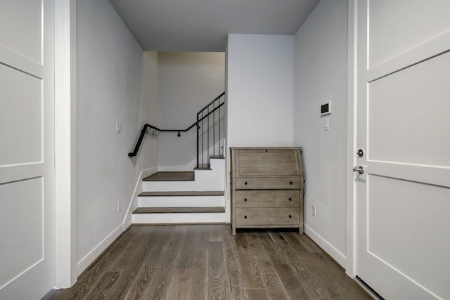 1203 Hickory St Unit D, Houston, TX 77007 - stairway with wood finished floors and baseboards