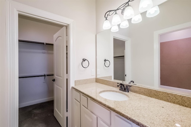 3322 Mallard Run Ct, Katy, TX 77494 - bathroom featuring vanity and a walk in closet