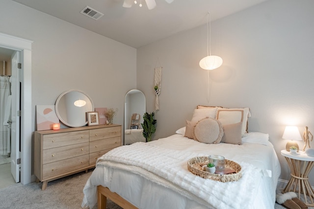 151 Jacks Corner Dr, Montgomery, TX 77316 - bedroom with light colored carpet, a ceiling fan, and vaulted ceiling