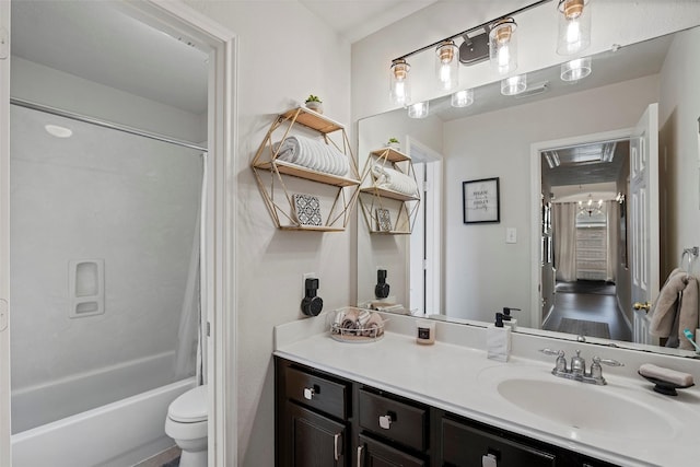 2506 Abernathy Glen Ct, Houston, TX 77014 - bathroom featuring vanity, toilet, and shower / bathtub combination