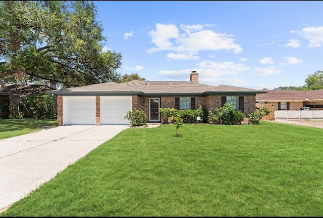 815 Pebbleshire Dr, Houston, TX 77062 - single story home featuring a chimney, concrete driveway, a garage, and brick siding