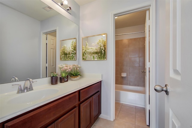 6410 Drayton Hall, Missouri City, TX 77459 - bathroom featuring tile patterned flooring, vanity, and washtub / shower combination