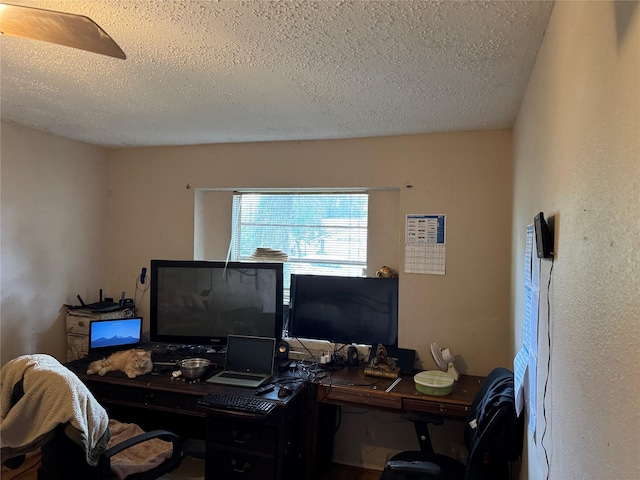 5319 Straight Arrow Dr, Humble, TX 77346 - home office with a textured ceiling