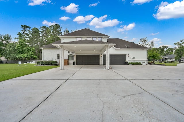 28310 Whispering Maple Way, Spring, TX 77386 - view of front of home featuring concrete driveway, an attached garage, and a front lawn