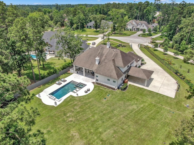 28310 Whispering Maple Way, Spring, TX 77386 - view from above of property with a pool
