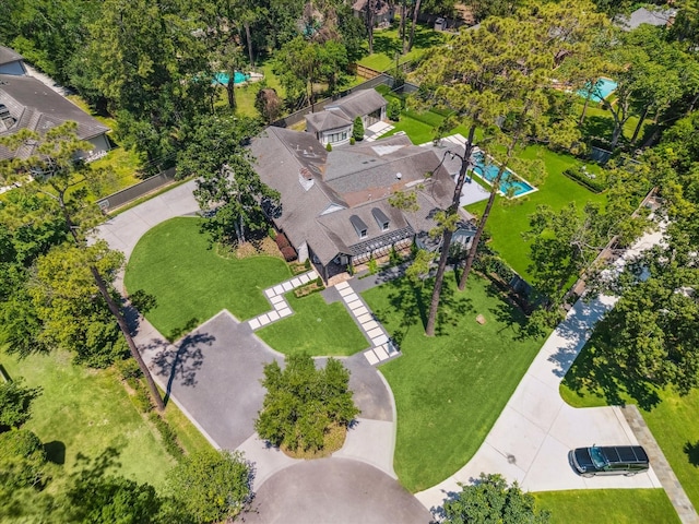 bird's eye view of a pool