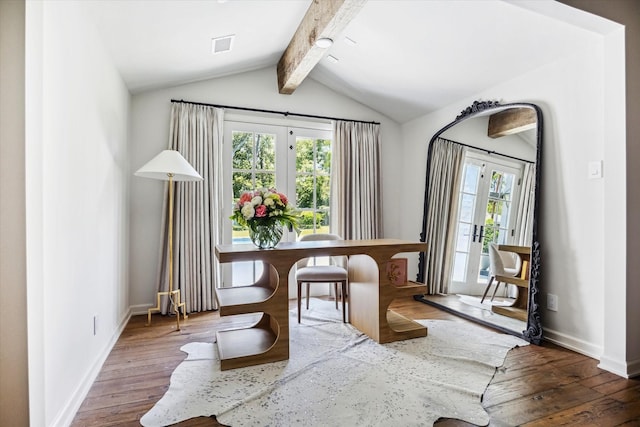 sitting room featuring wood-type flooring and baseboards