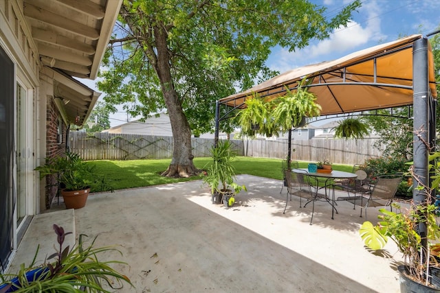 3006 Ann Arbor Dr, Houston, TX 77063 - view of patio / terrace featuring a gazebo and outdoor dining space