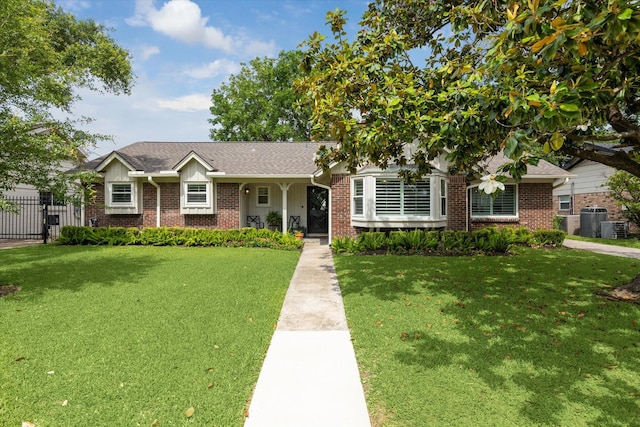3006 Ann Arbor Dr, Houston, TX 77063 - view of front of house with brick siding, cooling unit, and a shingled roof