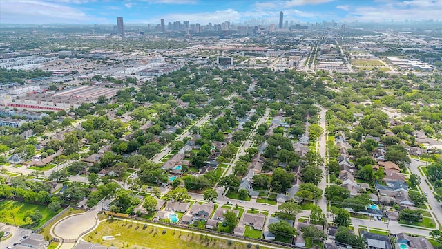 3006 Ann Arbor Dr, Houston, TX 77063 - aerial overview of property's location featuring skyline