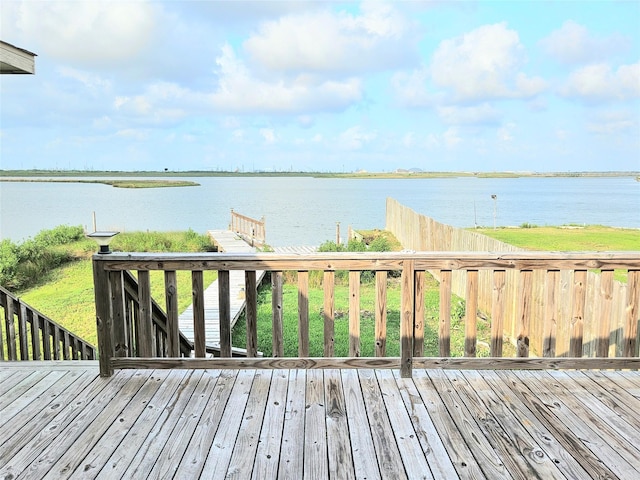 4606 Warren Way, Hitchcock, TX 77563 - wooden deck with a water view