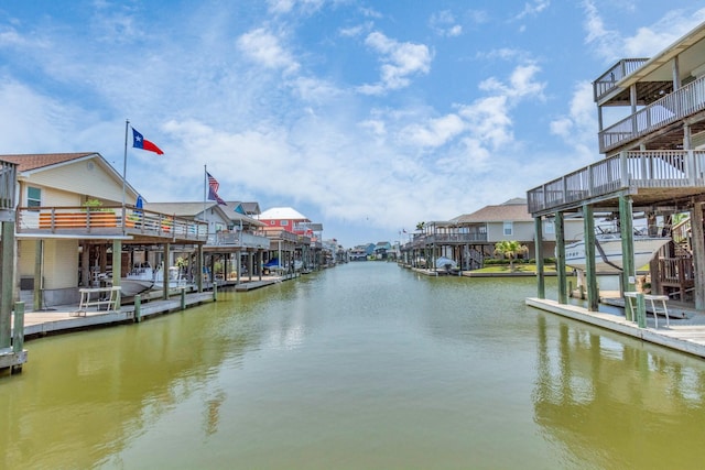 4019 Ector Dr, Galveston, TX 77554 - dock with a water view and a residential view