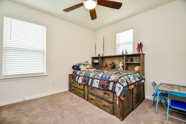 4827 Ranleagh Ct, Katy, TX 77493 - bedroom featuring carpet floors, baseboards, and ceiling fan