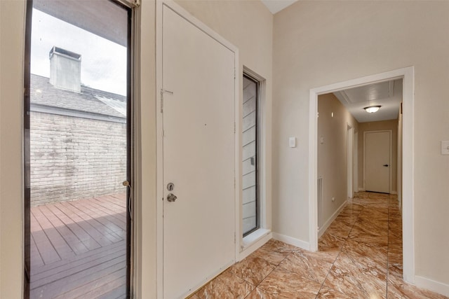 4111 Wildacres Dr, Houston, TX 77072 - entrance foyer with light marble finish flooring and baseboards
