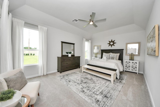 2142 Emerald Diamond Ct, Fresno, TX 77545 - bedroom with carpet, a raised ceiling, baseboards, and ceiling fan