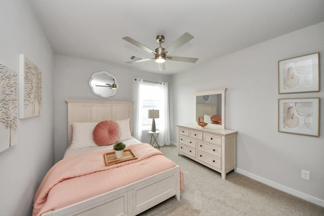 2142 Emerald Diamond Ct, Fresno, TX 77545 - bedroom featuring light colored carpet, baseboards, and ceiling fan
