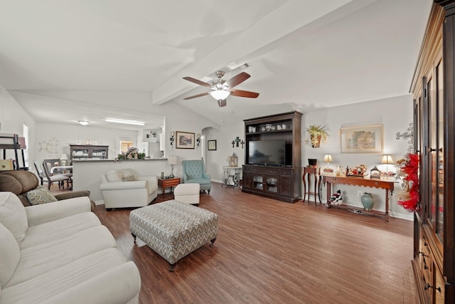 4603 Poppy Crest Ct, Richmond, TX 77469 - living room featuring wood finished floors, a ceiling fan, and baseboards