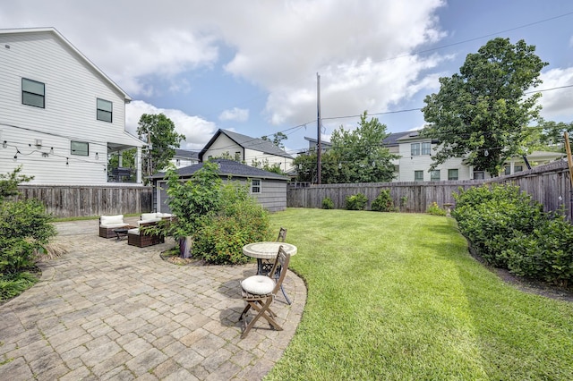 1023 Waltway Dr, Houston, TX 77008 - view of yard with a patio and outdoor lounge area