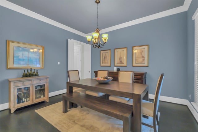 2810 Red Maple Dr, Katy, TX 77494 - dining space featuring a chandelier, baseboards, and ornamental molding
