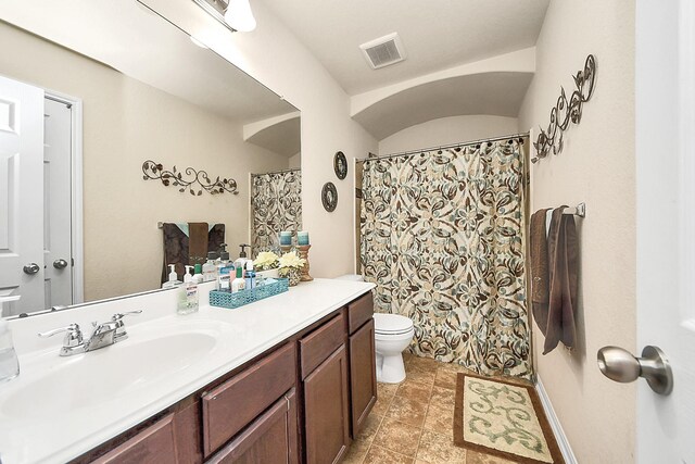15319 Meandering Post Trl, Houston, TX 77044 - full bathroom featuring vanity, toilet, and a shower with shower curtain
