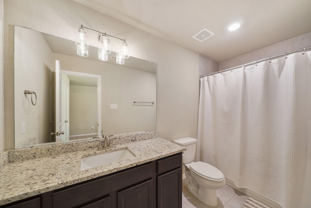 26410 Yaupon Crk, Magnolia, TX 77355 - full bath with toilet, tile patterned floors, vanity, and a shower with shower curtain