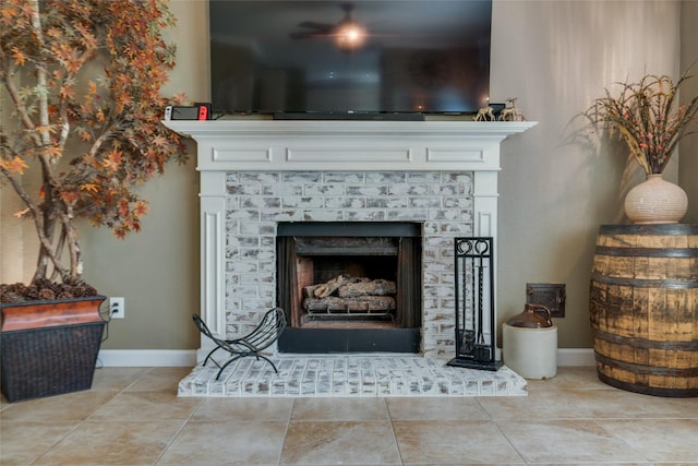 1914 Tipperary Dr, Deer Park, TX 77536 - detailed view of a brick fireplace and baseboards