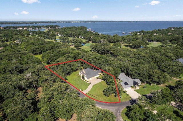 181 Saint Andrews Dr, Mabank, TX 75156 - view of property location featuring property parcel outlined and a nearby body of water