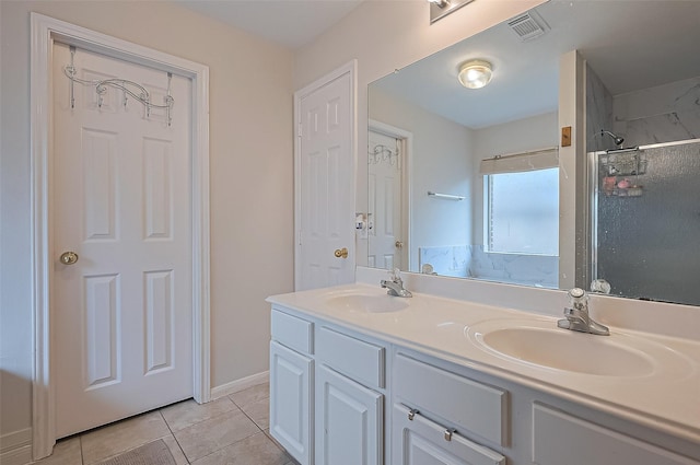 3619 Strartford Arms Ln, Sugar Land, TX 77498 - full bath featuring double vanity, tile patterned flooring, and a shower