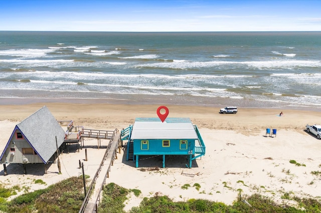 523 Blue Water Hwy, Surfside Beach, TX 77541 - aerial view of expansive beach